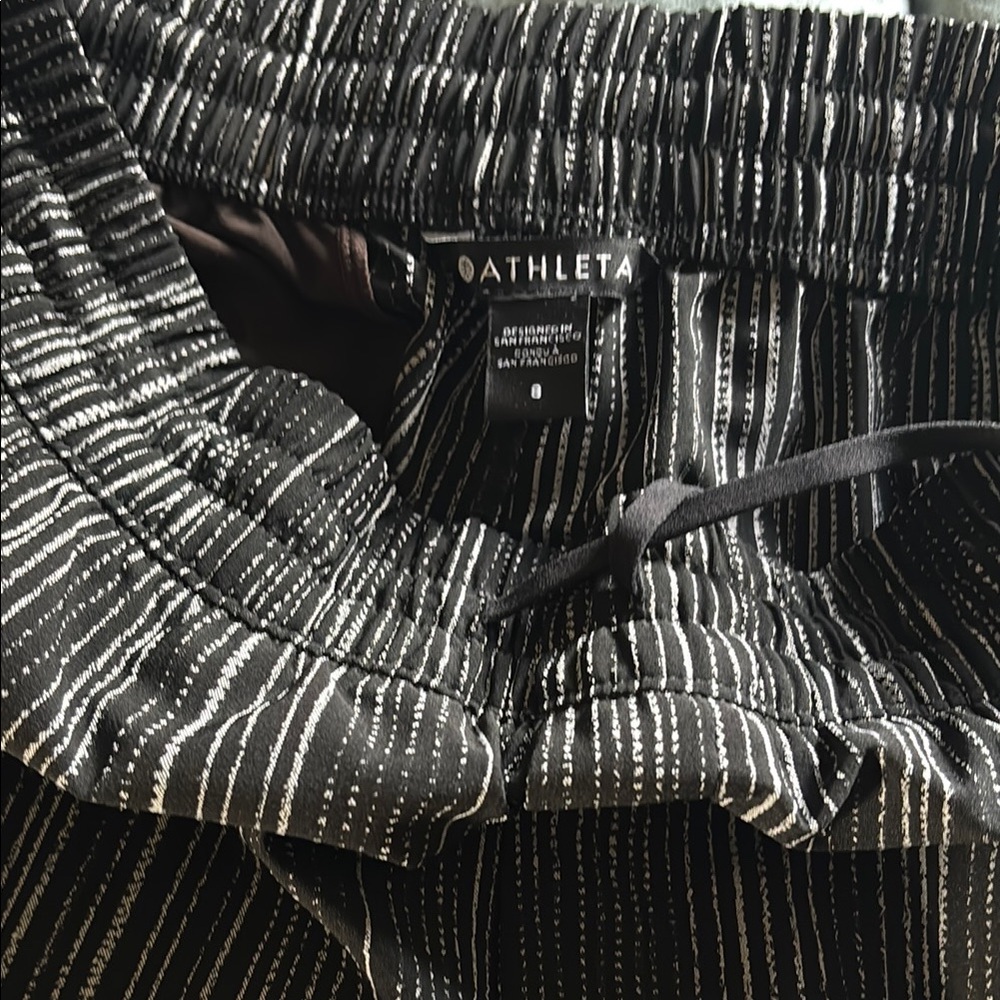 Athleta Black and White Textured Track Pants
